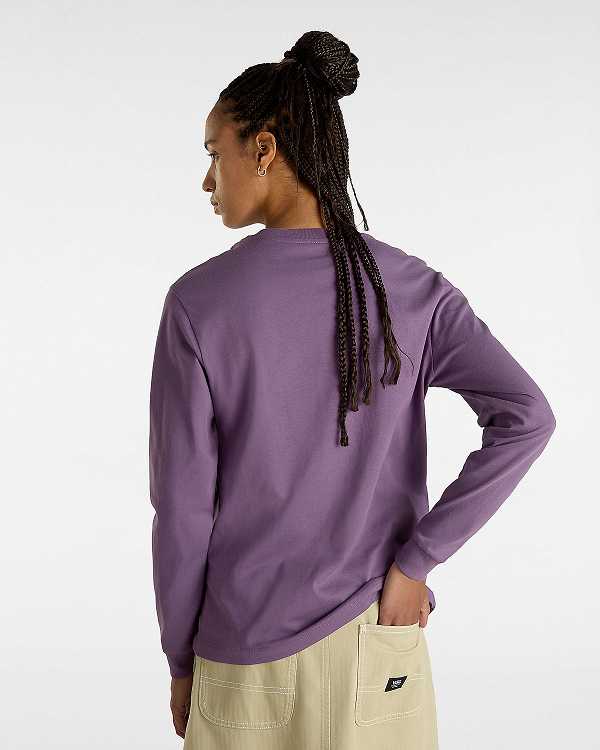 Purple Women Vans Flying V Classic Long Sleeve T Shirts NZ | VN8731940