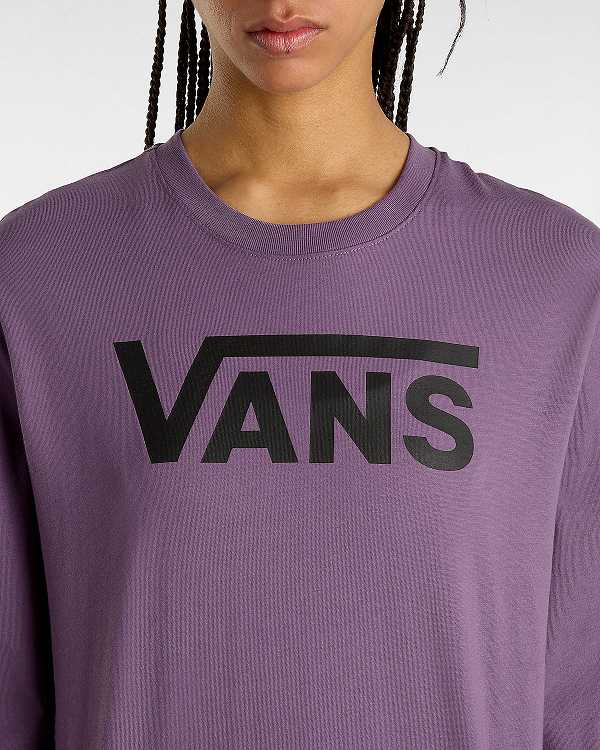 Purple Women Vans Flying V Classic Long Sleeve T Shirts NZ | VN8731940