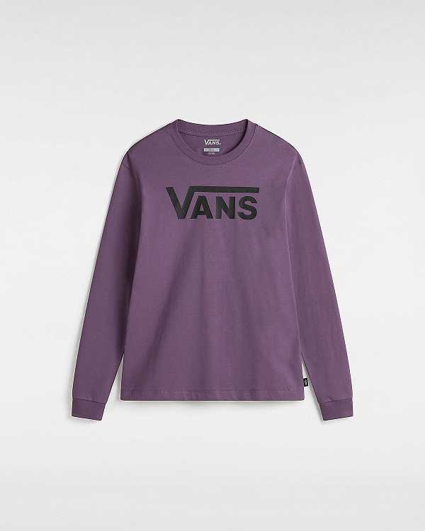 Purple Women Vans Flying V Classic Long Sleeve T Shirts NZ | VN8731940