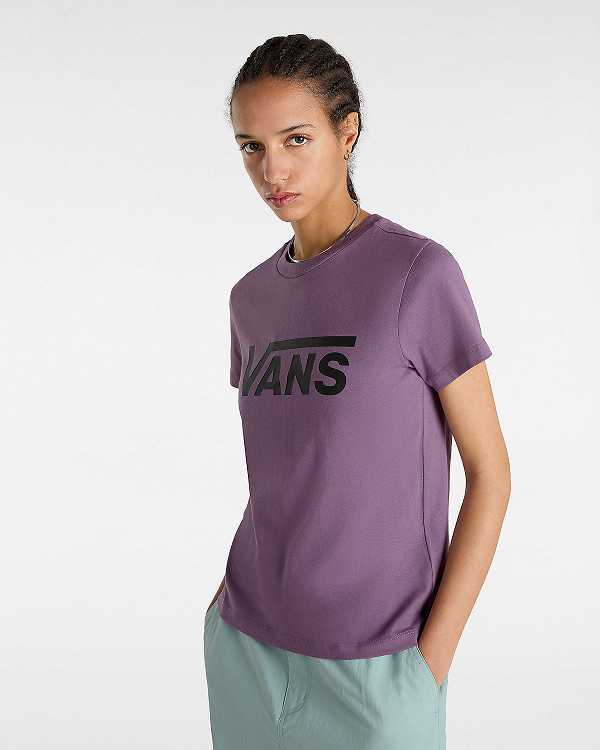 Purple Women Vans Flying V Crew T Shirts NZ | VN1508396