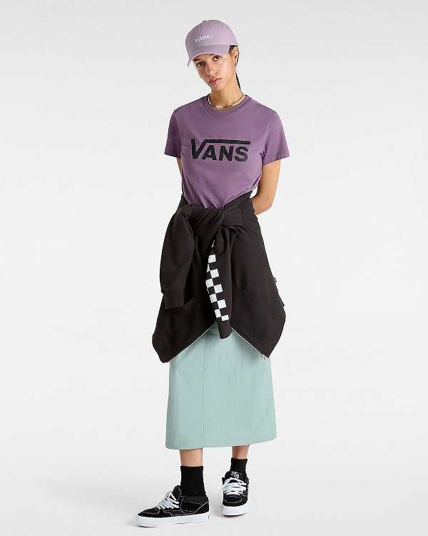 Purple Women Vans Flying V Crew T Shirts NZ | VN1508396