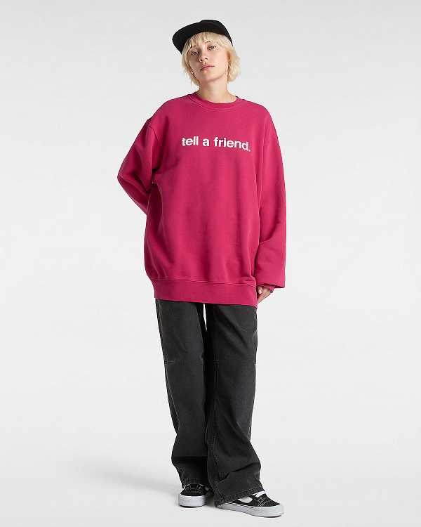 Red Men Vans Tell a Friend Crew Sweatshirt NZ | VN0485132