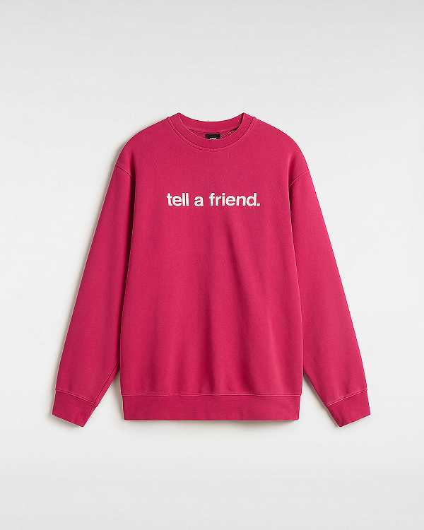 Red Women Vans Tell a Friend Crew Sweatshirt NZ | VN7540932