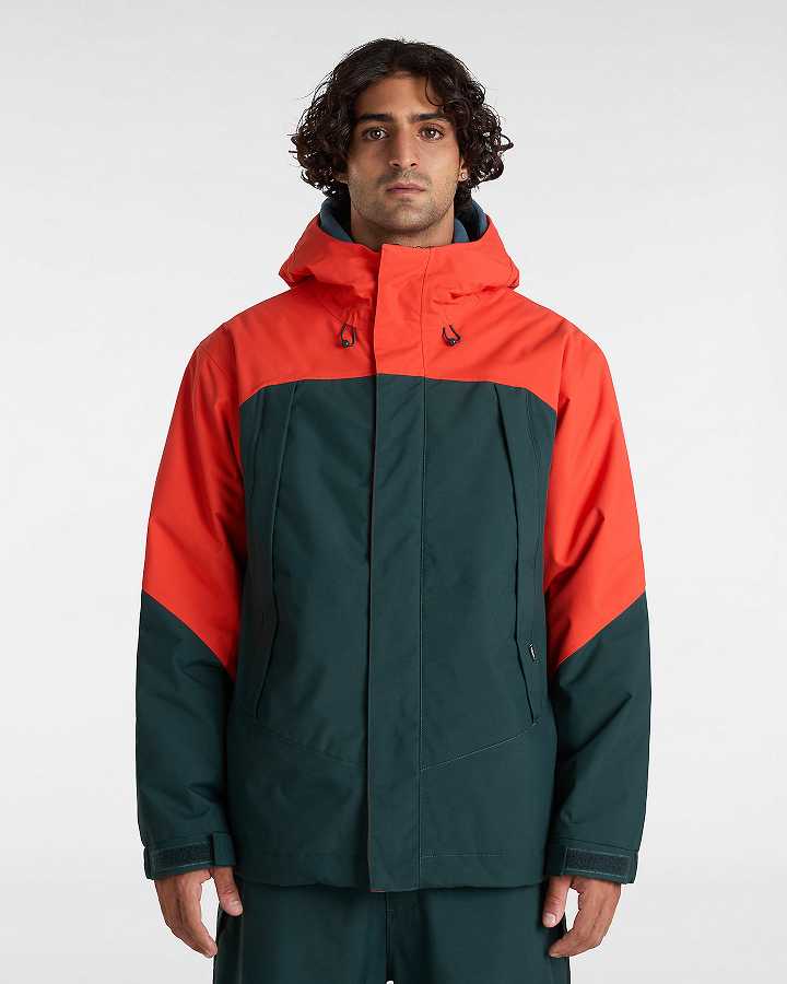 Red / Green Men Vans MTE Hellbound Snowboard Jacket NZ | VN6419027