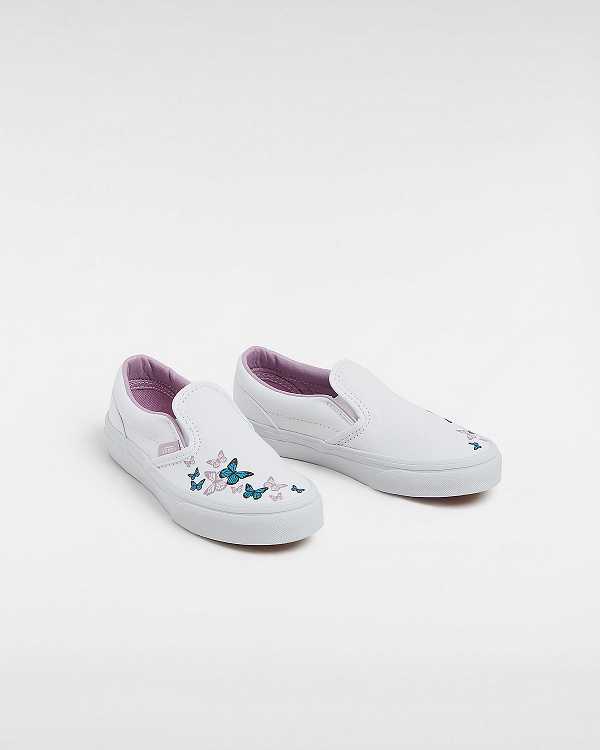 White Kids' Vans Classic (4-8 Years) Slip On Shoes NZ | VN2749308