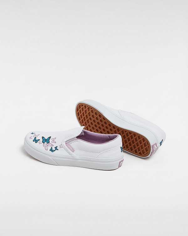 White Kids' Vans Classic (4-8 Years) Slip On Shoes NZ | VN2749308