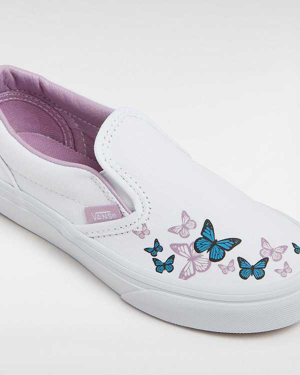 White Kids' Vans Classic (4-8 Years) Slip On Shoes NZ | VN2749308