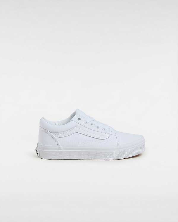 White Kids\' Vans Old Skool (4-8 Years) Sneakers NZ | VN8579134