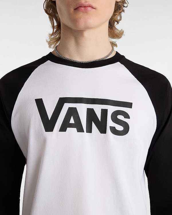 White Men Vans Classic Raglan T Shirts NZ | VN8625794