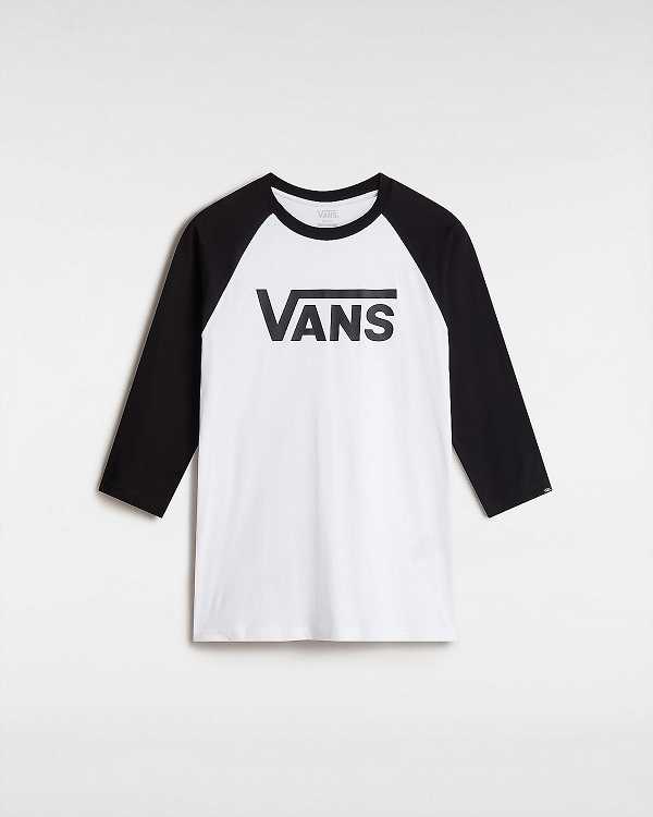 White Men Vans Classic Raglan T Shirts NZ | VN8625794