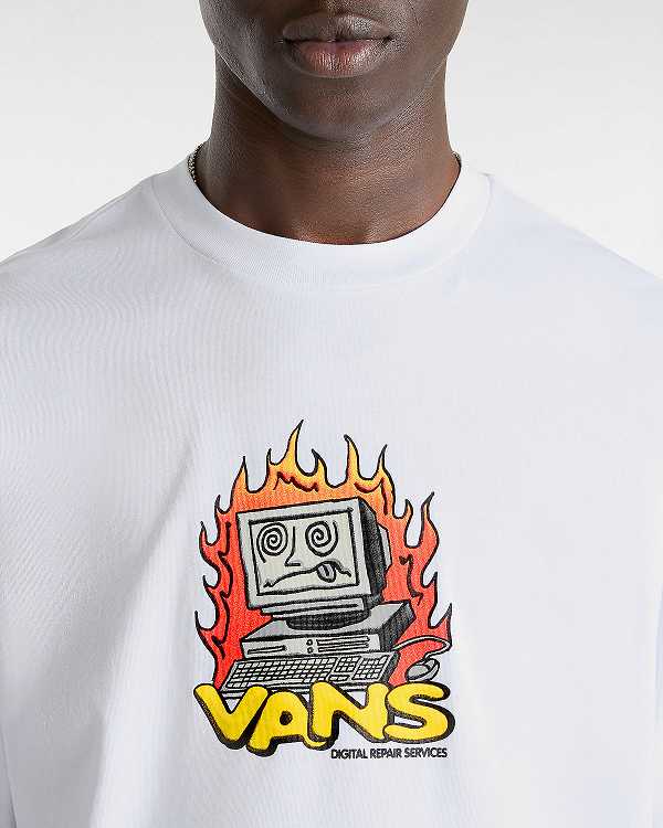 White Men Vans Digital Repair T Shirts NZ | VN4726195