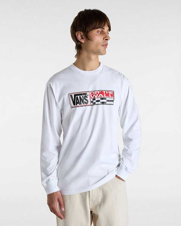 White Men Vans Hi Stretch Long Sleeve T Shirts NZ | VN8147506