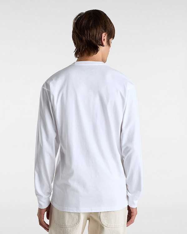 White Men Vans Hi Stretch Long Sleeve T Shirts NZ | VN8147506