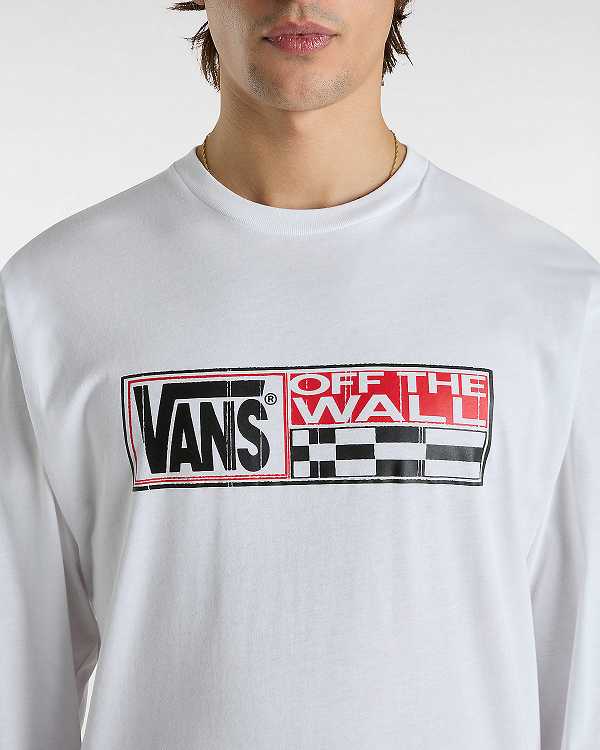 White Men Vans Hi Stretch Long Sleeve T Shirts NZ | VN8147506