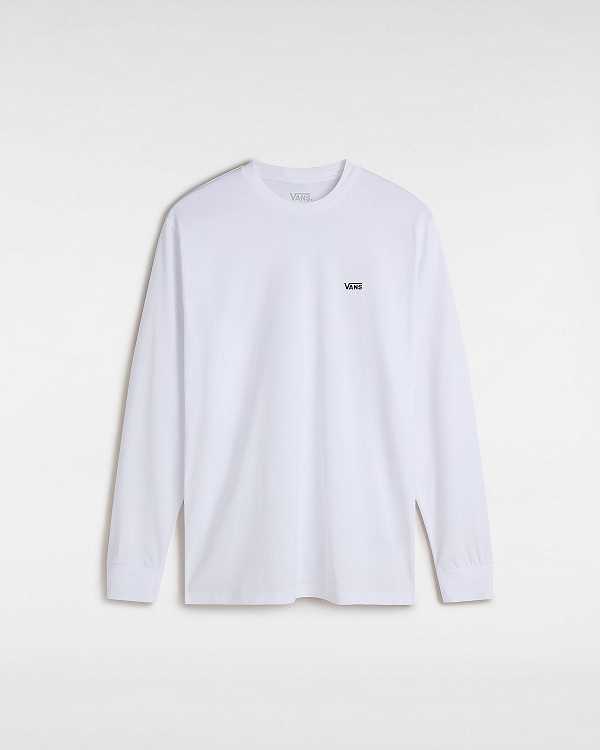 White Men Vans Left Chest Hit Long Sleeve T Shirts NZ | VN7025163