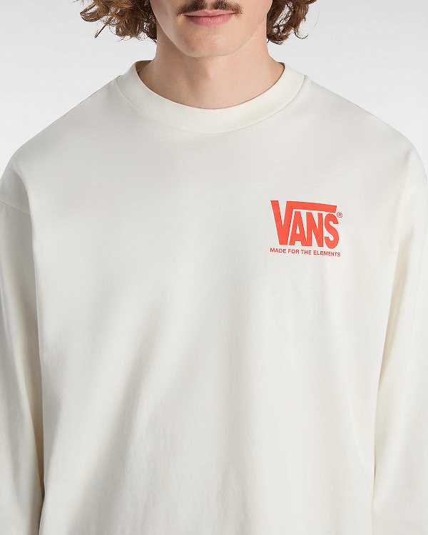 White Men Vans MTE Logo Warp Check Long Sleeve T Shirts NZ | VN3276804