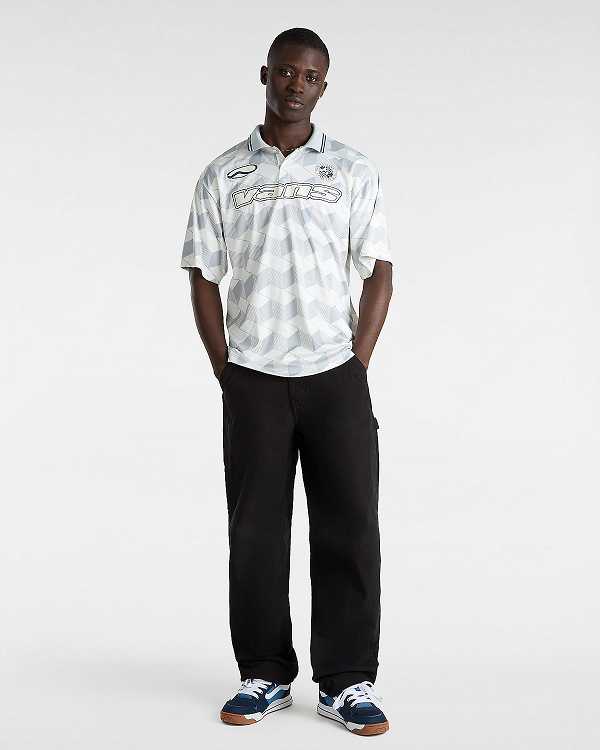 White Men Vans Rigsby Soccer Polo Shirt NZ | VN8395021