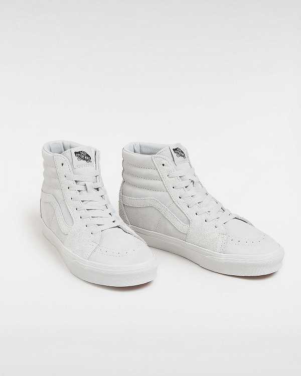 White Men Vans Sk8-Hi Suede Mix Skate Shoes NZ | VN5617380