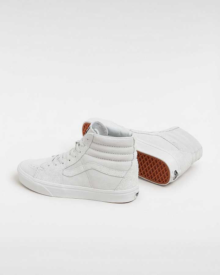 White Men Vans Sk8-Hi Suede Mix Skate Shoes NZ | VN5617380