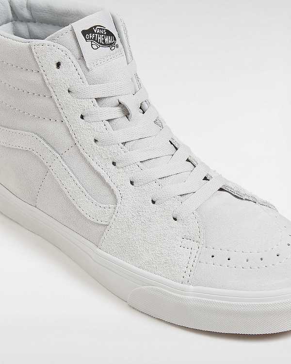 White Men Vans Sk8-Hi Suede Mix Skate Shoes NZ | VN5617380