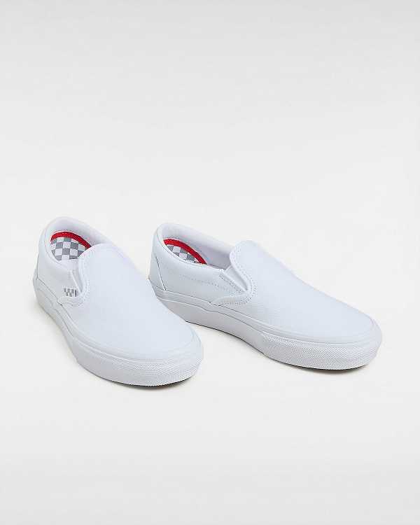 White Men Vans Skate Slip On Shoes NZ | VN0217863