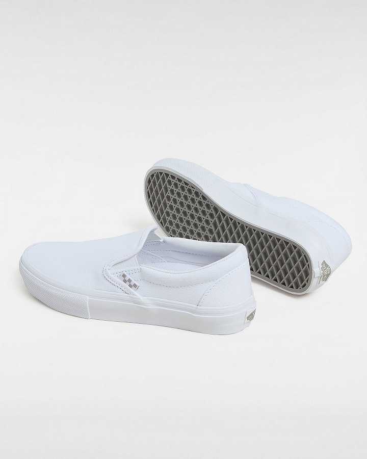 White Men Vans Skate Slip On Shoes NZ | VN0217863