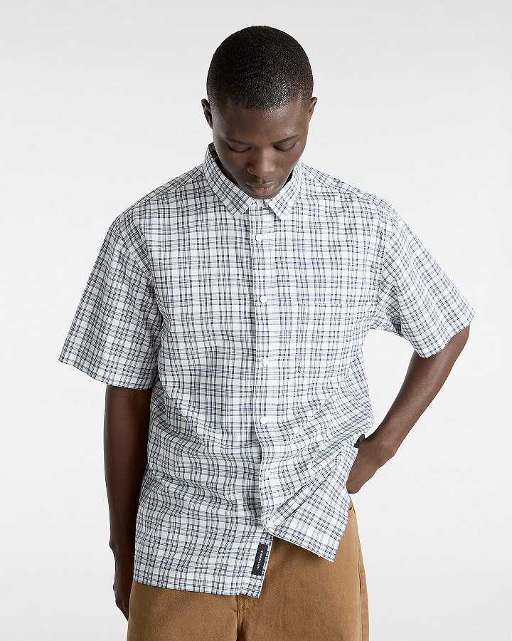 White Men Vans Wilshire Mini Plaid Shirts NZ | VN1087634