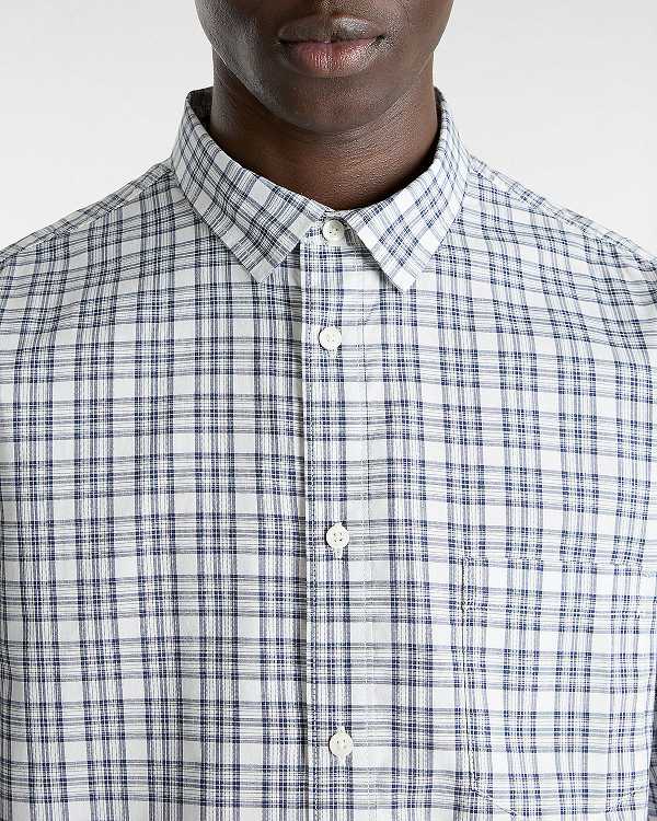 White Men Vans Wilshire Mini Plaid Shirts NZ | VN1087634