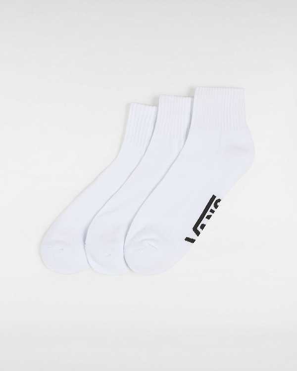 White Unisex Vans Classic Ankle (3 Pair) Socks NZ | VN2870536