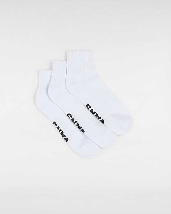 White Unisex Vans Classic Ankle (3 Pair) Socks NZ | VN2870536