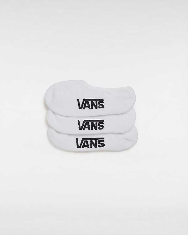 White Unisex Vans Classic No Show (3 pairs) Socks NZ | VN8324671