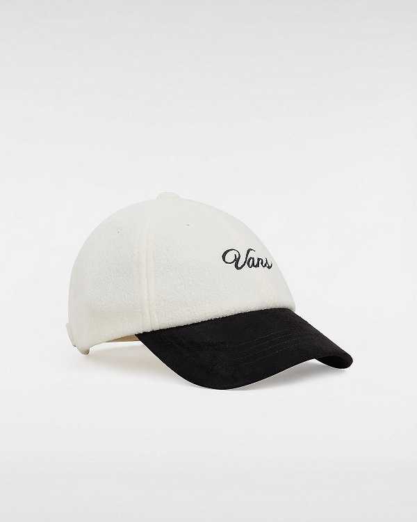 White Unisex Vans Script Curved Bill Jockey Hats NZ | VN6754839