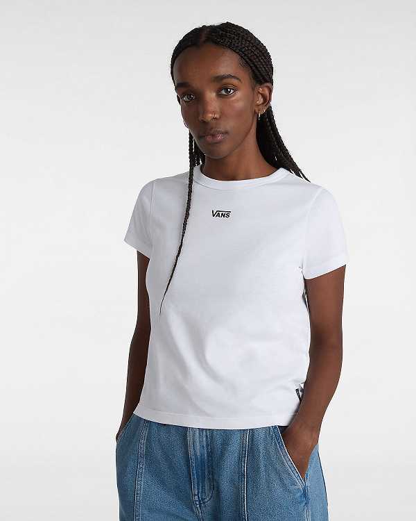 White Women Vans Basic mini T Shirts NZ | VN4839026