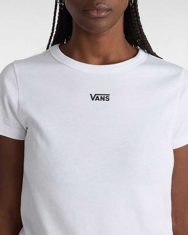 White Women Vans Basic mini T Shirts NZ | VN4839026