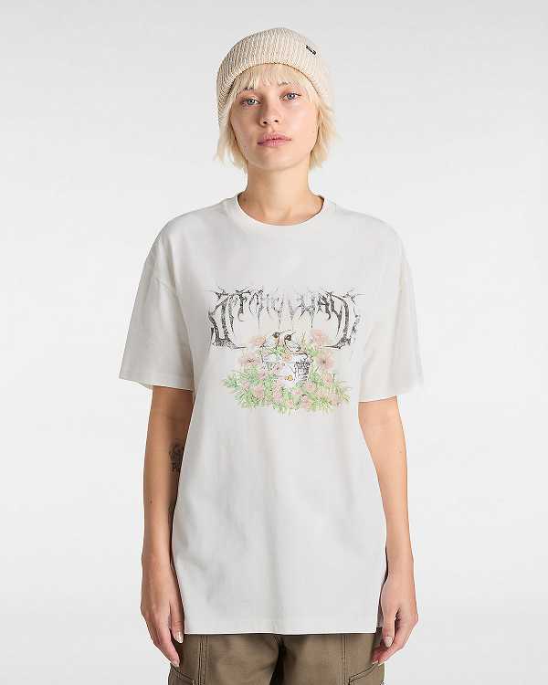 White Women Vans Birdbath T Shirts NZ | VN2695173