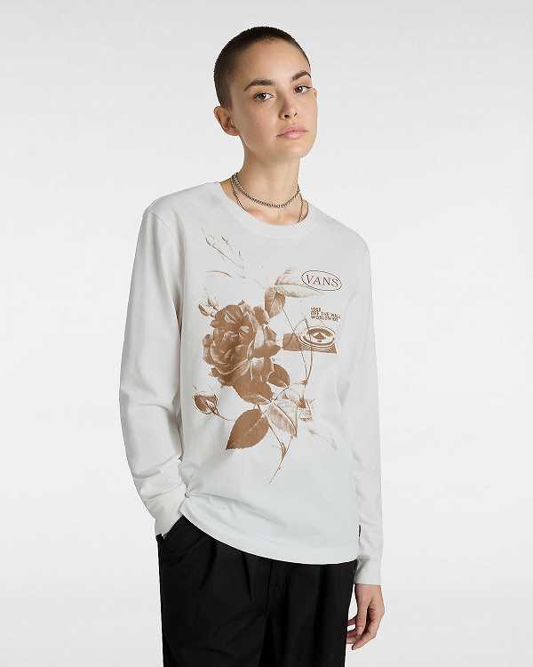 White Women Vans Damask Long Sleeve T Shirts NZ | VN7524168