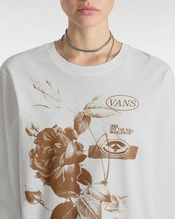 White Women Vans Damask Long Sleeve T Shirts NZ | VN7524168