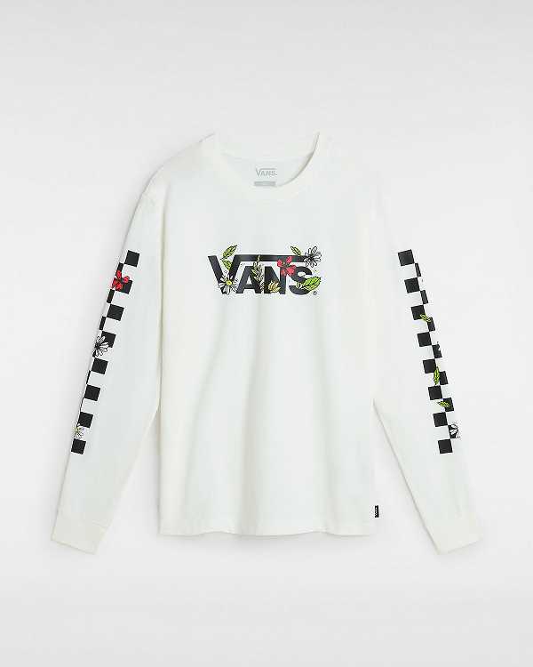 White Women Vans Foliage Boyfriend Long Sleeve T Shirts NZ | VN7965413