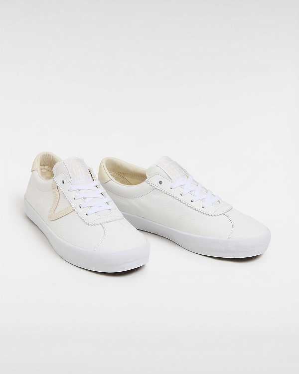 White / Beige Men Vans Skate Sport Sneakers NZ | VN2385914