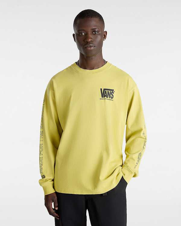 Yellow Men Vans MTE Warp Check Long Sleeve T Shirts NZ | VN0231846