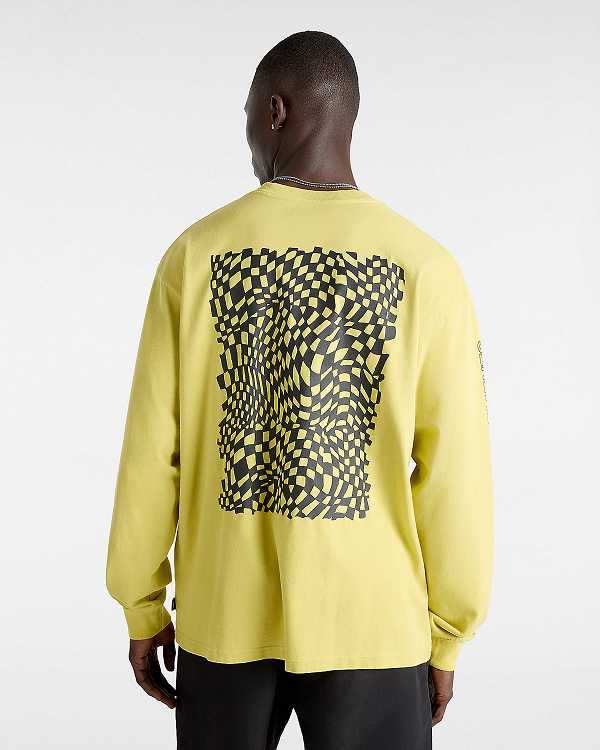 Yellow Men Vans MTE Warp Check Long Sleeve T Shirts NZ | VN0231846