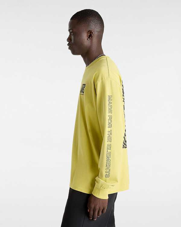 Yellow Men Vans MTE Warp Check Long Sleeve T Shirts NZ | VN0231846