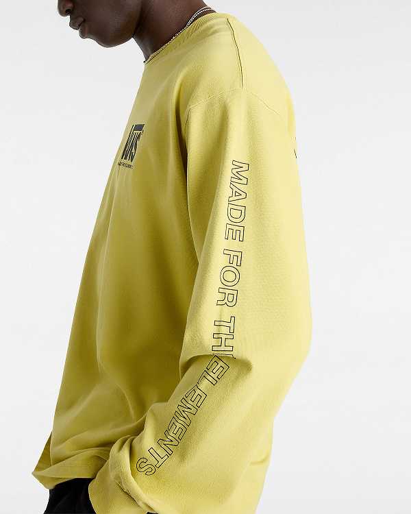 Yellow Men Vans MTE Warp Check Long Sleeve T Shirts NZ | VN0231846